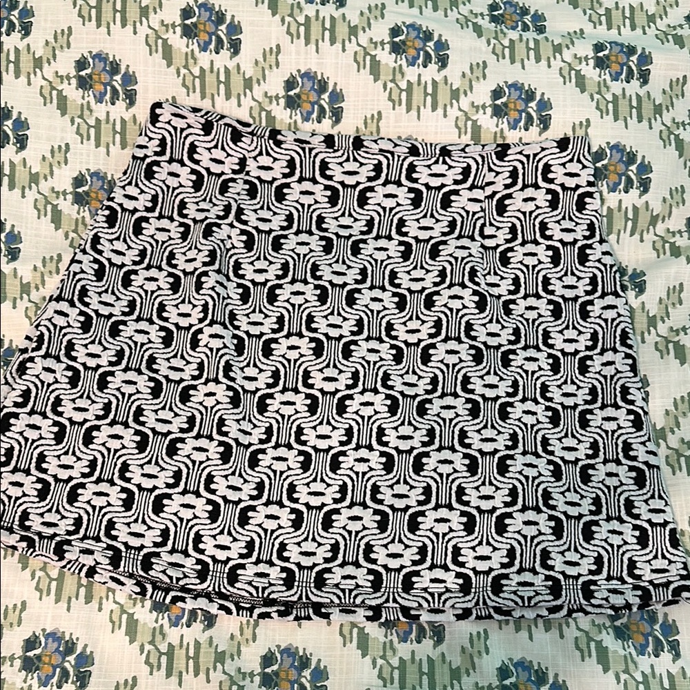 Black and White Patterned Skirt